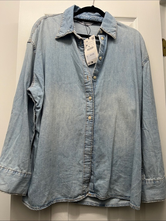 Zara Other - Zara Light Blue Denim Button-Down Shirt